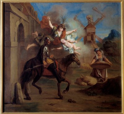 Don Quixote, driven by madness, leaves his house to become a wandering knight by Antoine Coypel