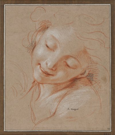 Smiling Girl, Head Tilted toward the Left Shoulder by Antoine Coypel
