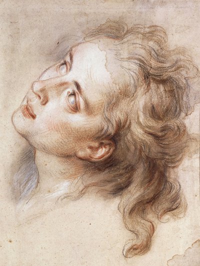 The Head of an Angel, Looking up to the Left by Antoine Coypel