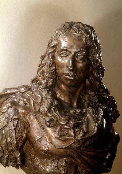 Bust in bronze of Louis II of Bourbon, Prince of Conde known as the Grand Conde by Antoine Coysevox