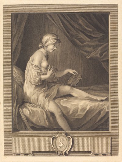 The Comparison of the Rosebud by Antoine Francois Dennel after Gabriel Jacques de Saint Aubin