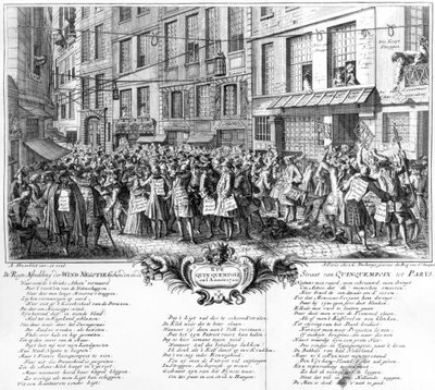 Investors in Front of the Banque Royale Headquarters in the Rue Quincampoix, Paris, 1720 by Antoine Humblot