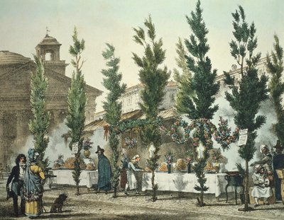 Pantheon street food vendors, Rome by Antoine Jean Baptiste Thomas