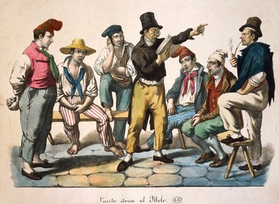 Storyteller on the dock by Antoine Jean Baptiste Thomas