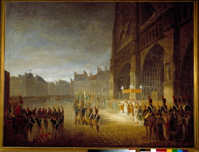The Benediction of the Flags on the Square of the Cathedrale Notre Dame de Paris in 1804 by Antoine Jean (attr. to) Gros