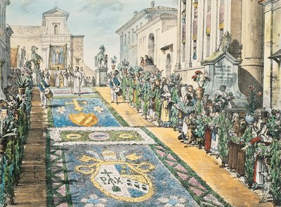 Floral display, Genzano in 1817 by Antoine Jean Baptiste Thomas