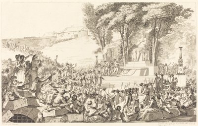 The Fountain of Regeneration on the Ruins of the Bastille, April 10, 1793 by Antoine Jean Duclos after Charles Monnet