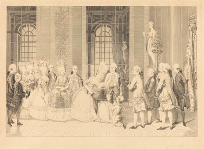 The Queen Announcing to Mme. de Bellegarde the Judges and the Freedom of Her Husband in May 1 by Antoine Jean Duclos after vicomte Charles Henri Desfosses