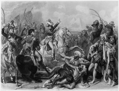 Napoleon Bonaparte at the Battle of the Pyramids, engraved by Jean Jacques Frilley by Antoine Jean Gros