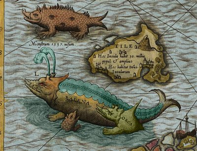 Detail of A Map of the Sea (Carta Marina) by Olaus Magnus by Antoine Lafrery