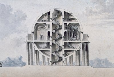 Design for a House for a Cosmopolite (detail) by Antoine Laurent Thomas Vaudoyer