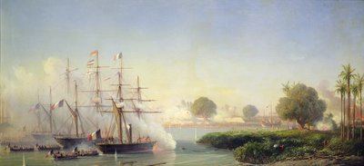 Storming the Citadel of Saigon by Vice Admiral Rigault de Genouilly, February 17 by Antoine Leon Morel Fatio