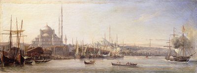 The Golden Horn with The Suleimaniye and The Faith Mosques, Constantinople by Antoine Leon Morel Fatio