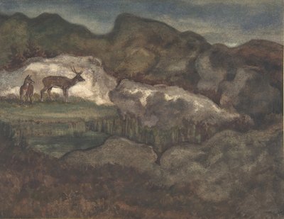 Izards in the Glaciers Pyrenean Chamois by Antoine Louis Barye