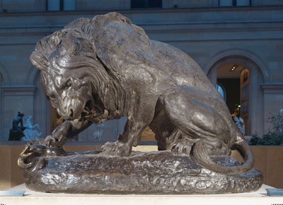 Lion with a Serpent ... by Antoine Louis Barye