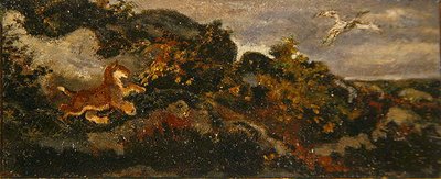 Panther Chasing a Stork by Antoine Louis Barye
