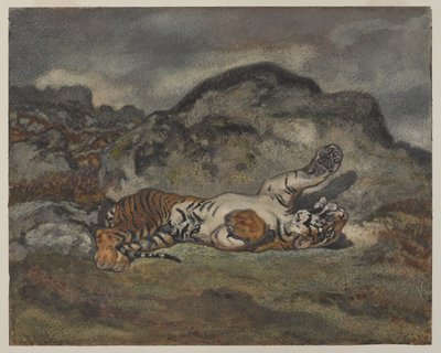Rolling Tiger, c.1840 by Antoine Louis Barye