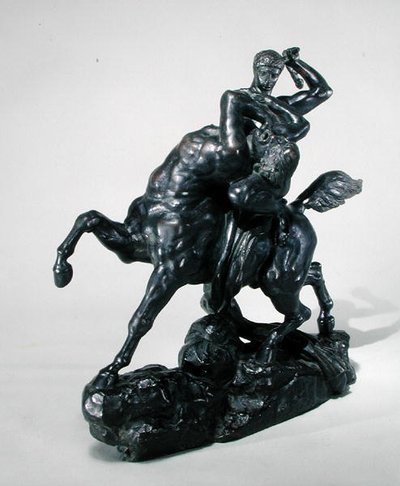 Theseus Combating the Centaur Bienor (front view) by Antoine Louis Barye