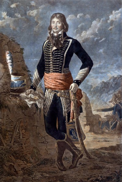 Portrait of General Marceau (1769-1796) (Francois Severin Marceau Desgraviers) (engraving) by Antoine Louis Francois (after) Sergent Marceau