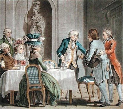 The Comte de Vaux (1705-88) Offers Food and Drink to a Farmer, engraved by Jean Baptiste Morret by Antoine Louis Francois (after) Sergent Marceau