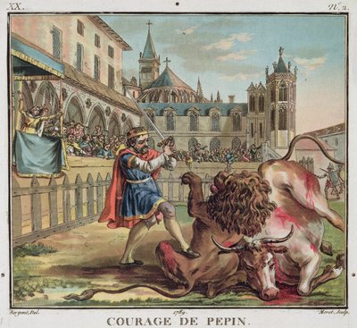 The Courage of Pepin, engraved by Jean Baptiste Morret by Antoine Louis Francois (after) Sergent Marceau