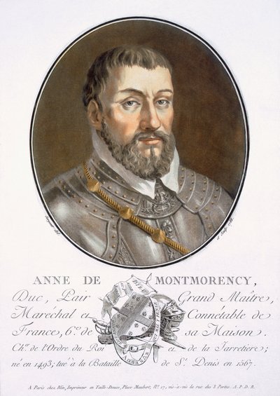 Anne de Montmorency (engraving by Pierre Blin, 1786-92) by Antoine Louis Francois Sergent Marceau