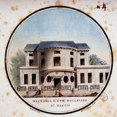 Halle aux calves, boulevard Saint Martin. In picturesque views of the main buildings of Paris by Sergeant by Antoine Louis Francois Sergent Marceau