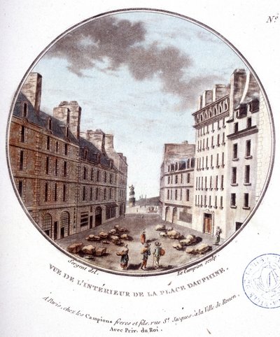 Interior View of Place Dauphine, Paris by Antoine Louis Francois Sergent Marceau