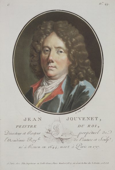 Jean Jouvenet, from Portraits des Grands Hommes, Femmes Illustres, et Sujets Memorables de France, Published by Pierre Blin, 1786-1792, Paris by Antoine Louis Francois Sergent Marceau