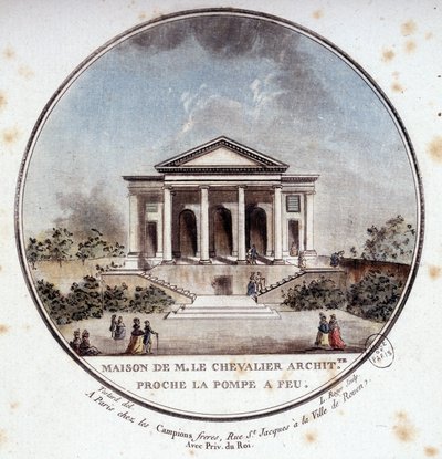 Maison de Monsieur le Chevalier, Architect, Paris. In Picturesque Views of the Main Buildings of Paris by Sergeant by Antoine Louis Francois Sergent Marceau
