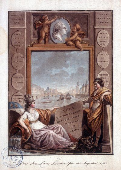 Paris seen from Lamy, librairie quai des Augustins by Antoine Louis Francois Sergent Marceau