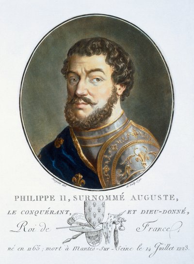 Philippe II Auguste (engraving by Pierre Blin, 1786-92) by Antoine Louis Francois Sergent Marceau