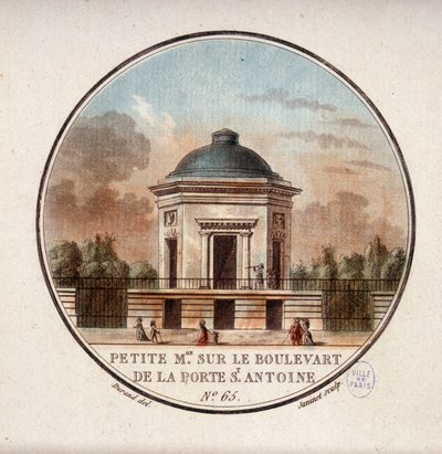 Small house on the boulevard of the Porte Saint Antoine. In picturesque views of the main buildings of Paris by Sergeant by Antoine Louis Francois Sergent Marceau