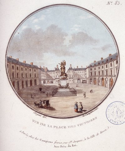 View of Place des Victoires, Paris by Antoine Louis Francois Sergent Marceau