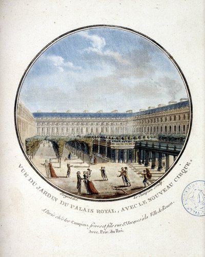 View of the garden of the Palais Royal - in 