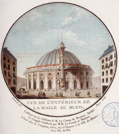 View of the Outside of the Wheat Market, Paris Built by Le Camus de Mézières Between 1763 and 1766, Today the Stock Exchange in Paris by Antoine Louis Francois Sergent Marceau