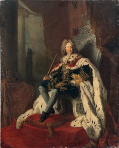 King Frederick I on the silver throne by Antoine Pesne