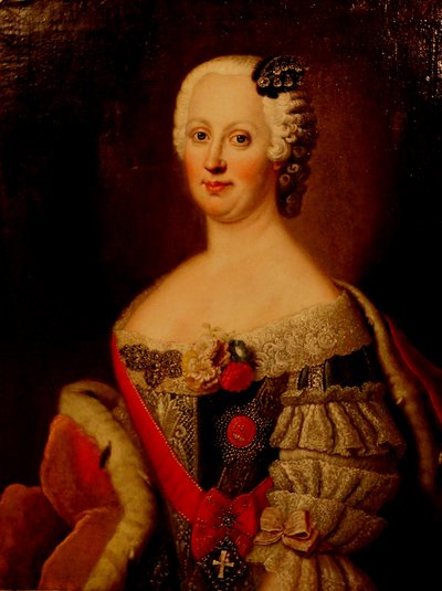 Portrait of Johanna-Elizabeth, Electress of Anhalt-Zerbst, Mother of Catherine II by Antoine Pesne
