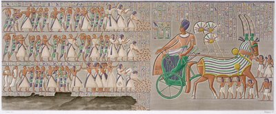 Ancient Egyptian Coloured Bas Reliefs, 1822 by Antoine Phelippeaux