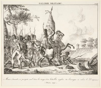Menier (Hussar) Throws Himself Alone into the Line of an English Battalion, Kills the Ensign and Captures the Flag (Druten, 1795) by Antoine Pierre Mongin