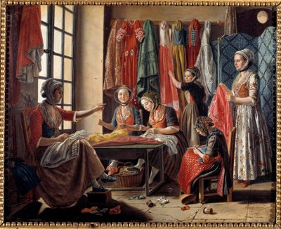 A Sewing Workshop in Arles in 1760 by Antoine Raspal