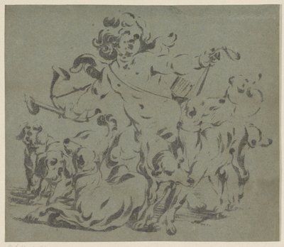 Cupid as Hunter with Dogs by Antoine Sallaert
