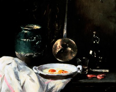 Still Life with Eggs, 20th Century by Antoine Vollon