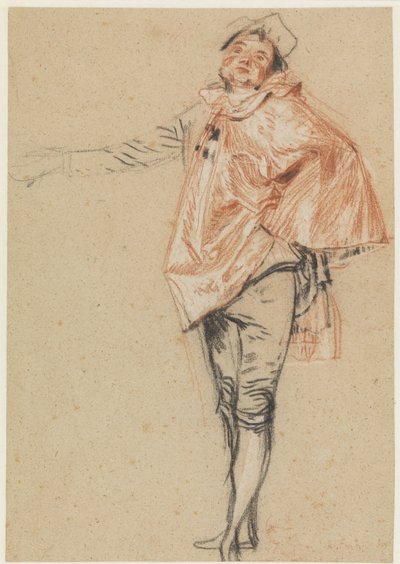 Study of a Standing Dancer with an Outstretched Arm by Antoine Watteau