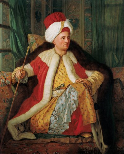 Portrait of Charles Gravier Count of Vergennes and French Ambassador, in Turkish Attire, Second Half of the 18th century by Antoine de Favray