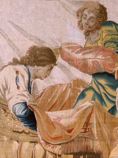 Flemish tapestry. Series Story of Theseus. Bacchus takes Ariadne as his wife. Ninth tapestry in the series. Model Anthonis Sallaert. Manufacture Jan Raes the Younger, Brussels. Ca 1630 by Antoine or Anthonis Sallaert