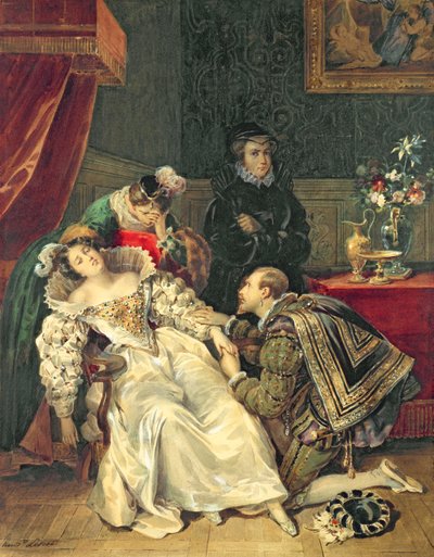Mary Queen of Scots (1542-87) by Antoinette Cecile Hortense Lescot Haudebourt