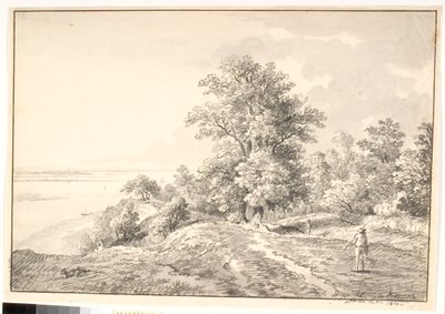 Park with Small Temple by the Elbe. Buxtehude by Anton Carl Dusch