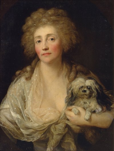 Portrait of Anna Oraczewska with the Dog by Anton Graff