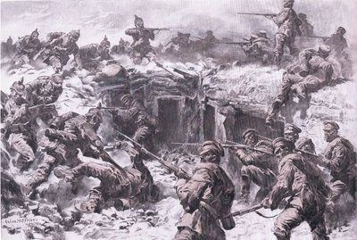 The Defeat of the Moscow Grenadier Corps by Silesian, Prussian and Imperial German Troops, from The Illustrated History of the World War 1914-1915 pub. by Union Berlagsefellfchaft by Anton Hoffman